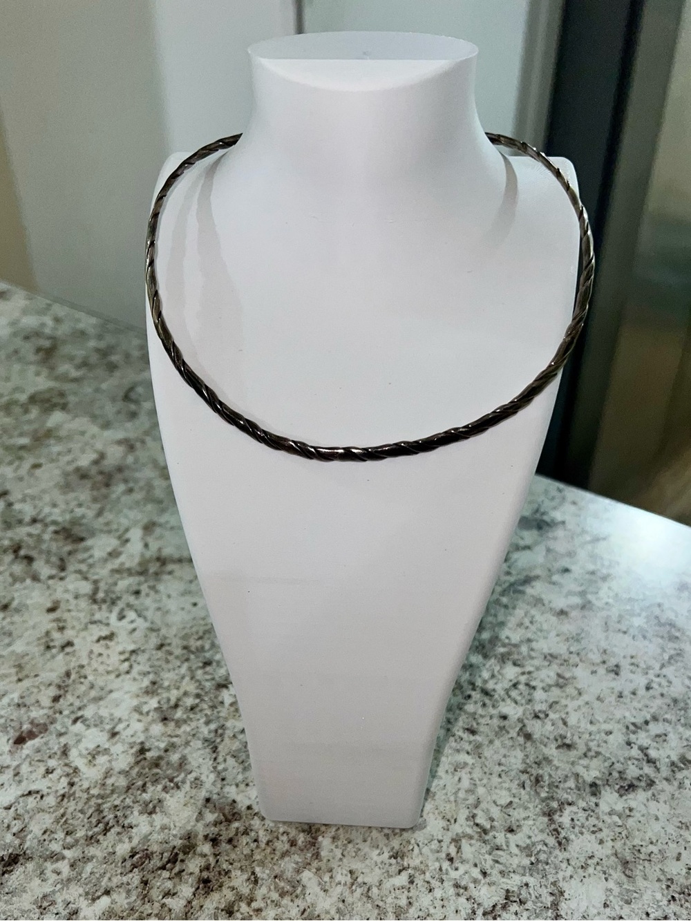 Mexican Vintage Sterling Silver twisted 925 Torque Necklace